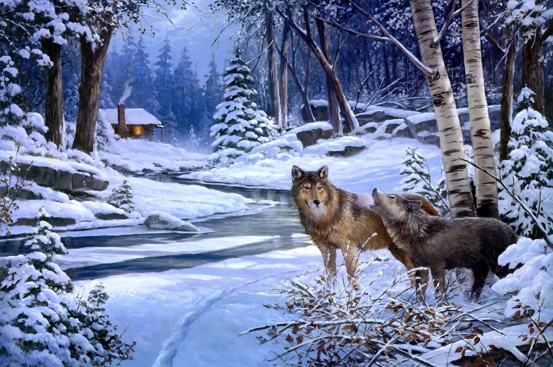 Рисунок животные в лесу зимой фото
