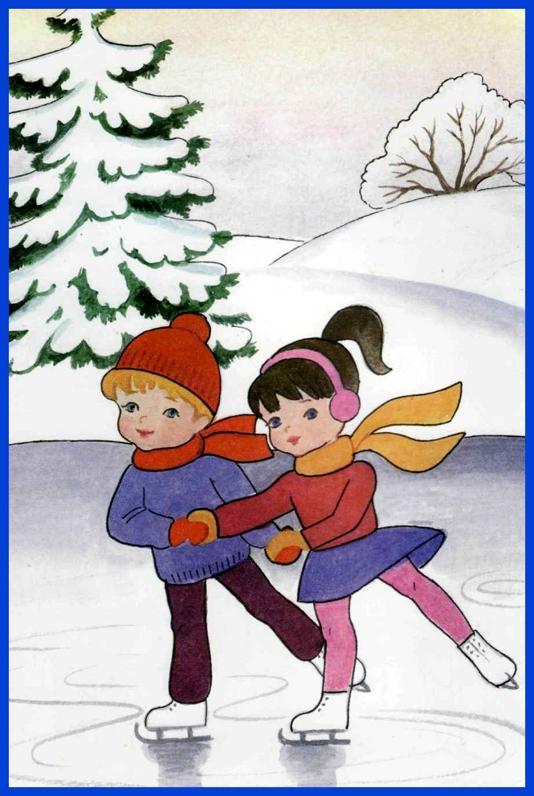 Рисунок зимние забавы детский сад фото