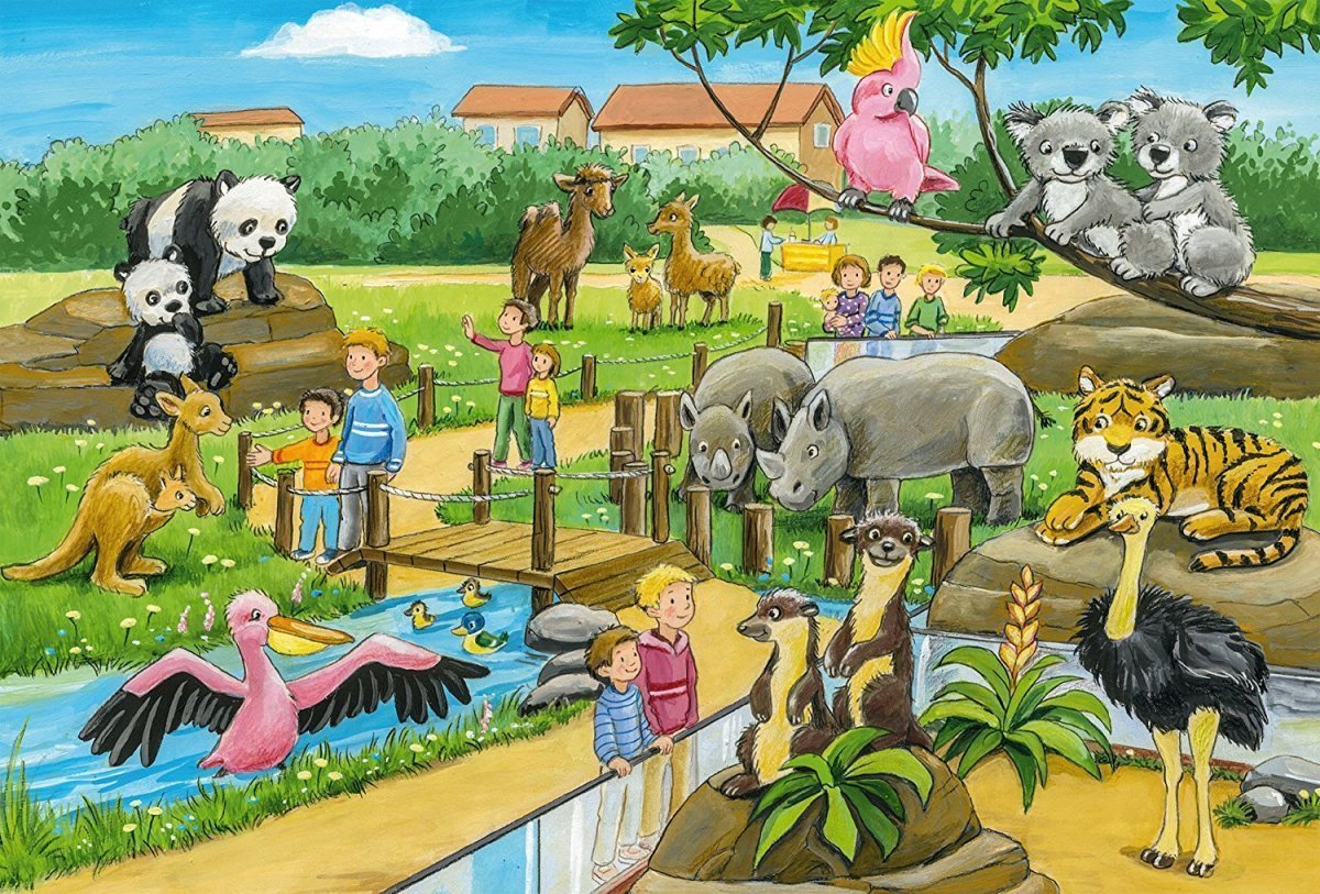 Рисунок зоопарка с животными фото