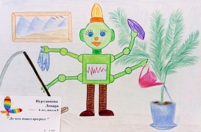 Робот помощник рисунок детский сад фото