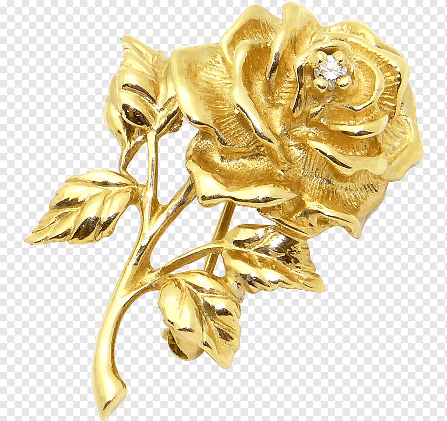 Роза золотая на прозрачном фоне фото