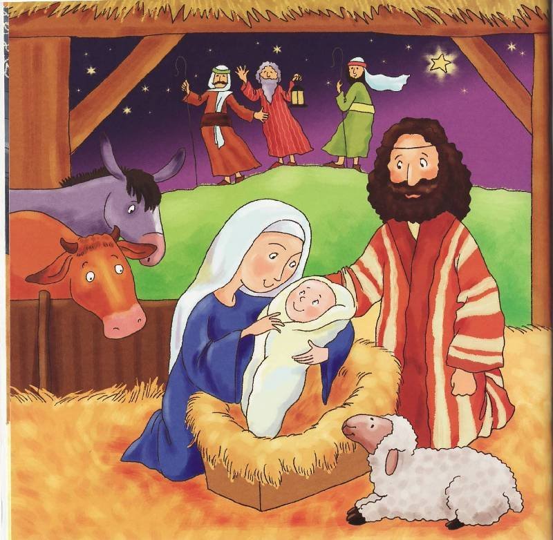 Рождение иисуса рисунок детский фото