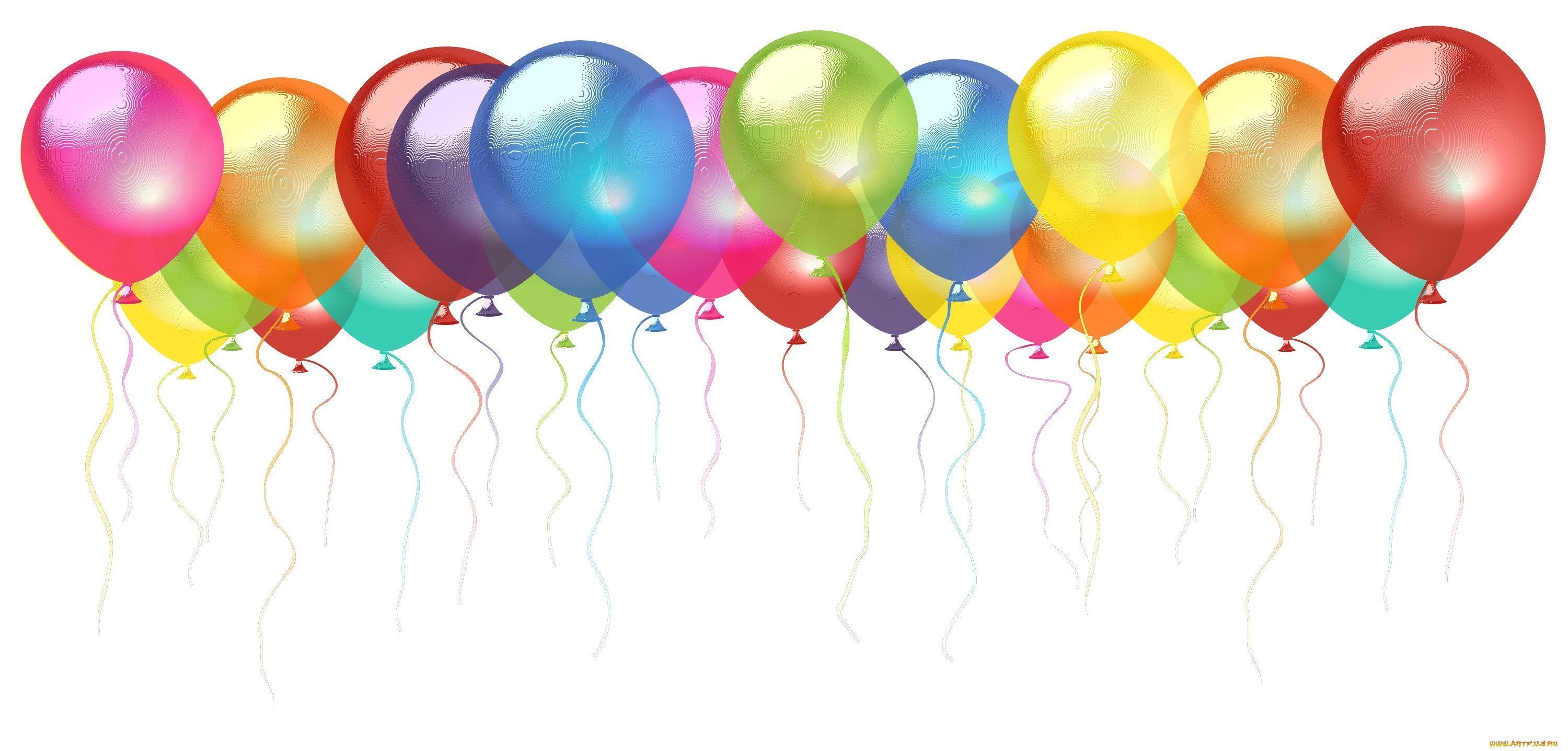 С днем рождения шарики воздушные на прозрачном фоне фото