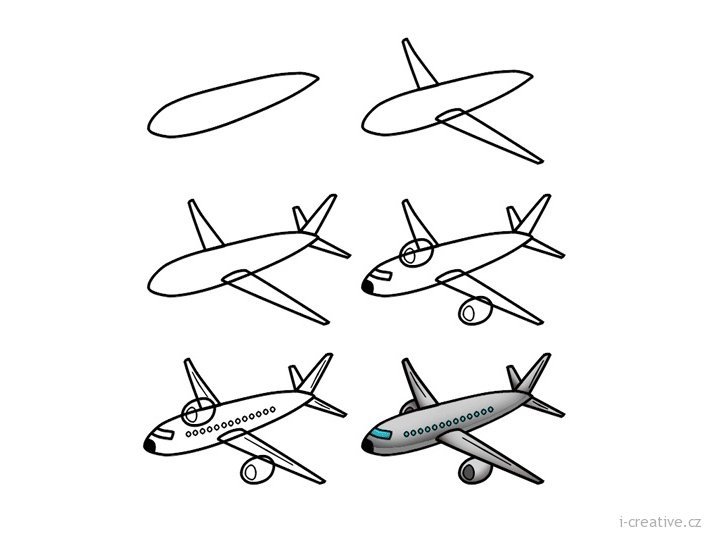 Самолет рисунок для детей поэтапно просто фото