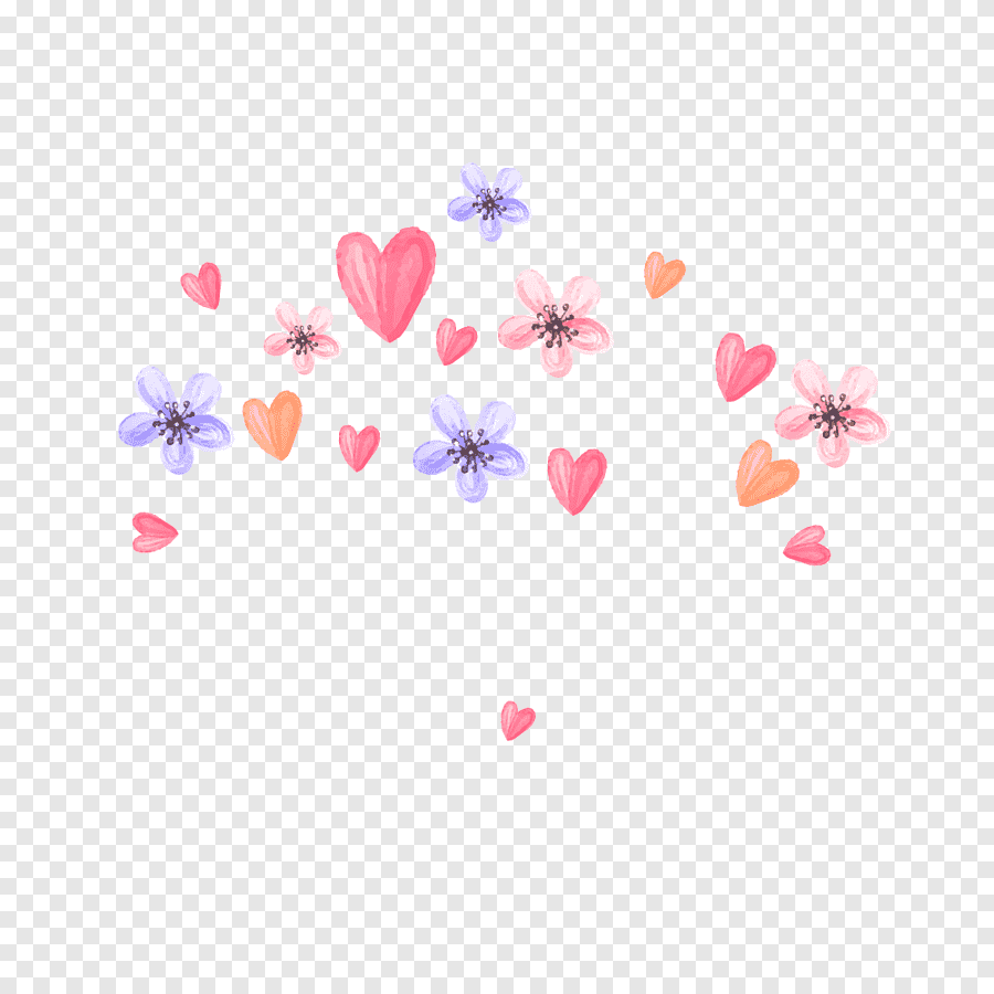 Сердечки цветочки на прозрачном фоне фото