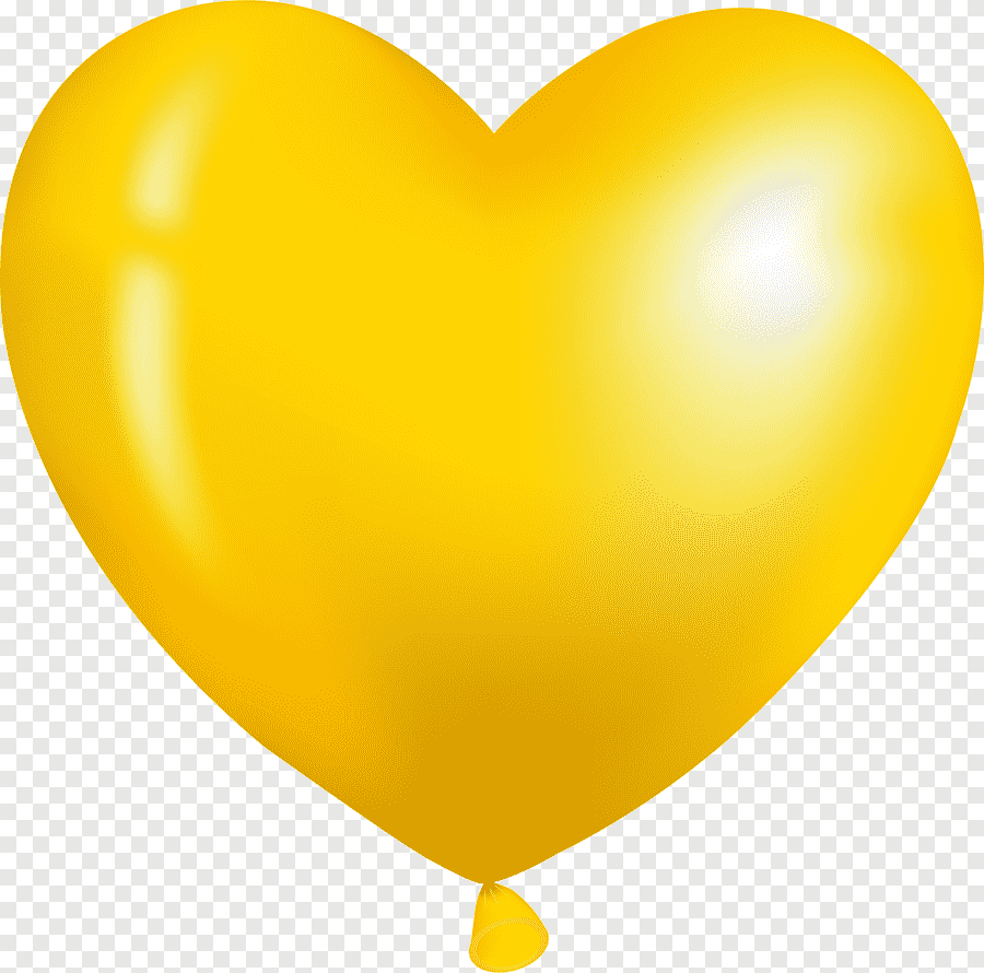 Сердечко желтое на прозрачном фоне фото