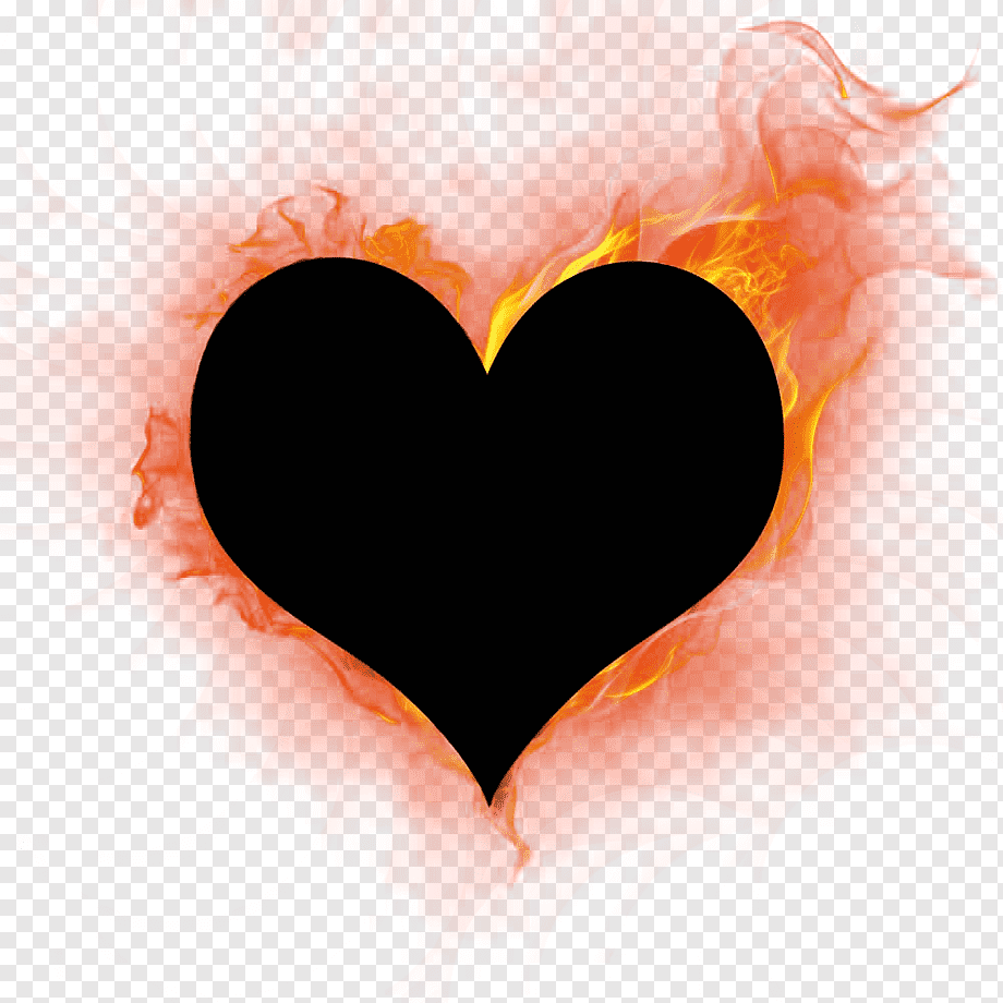 Сердце в огне на прозрачном фоне фото
