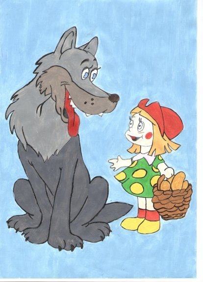 Серый волк детский рисунок фото