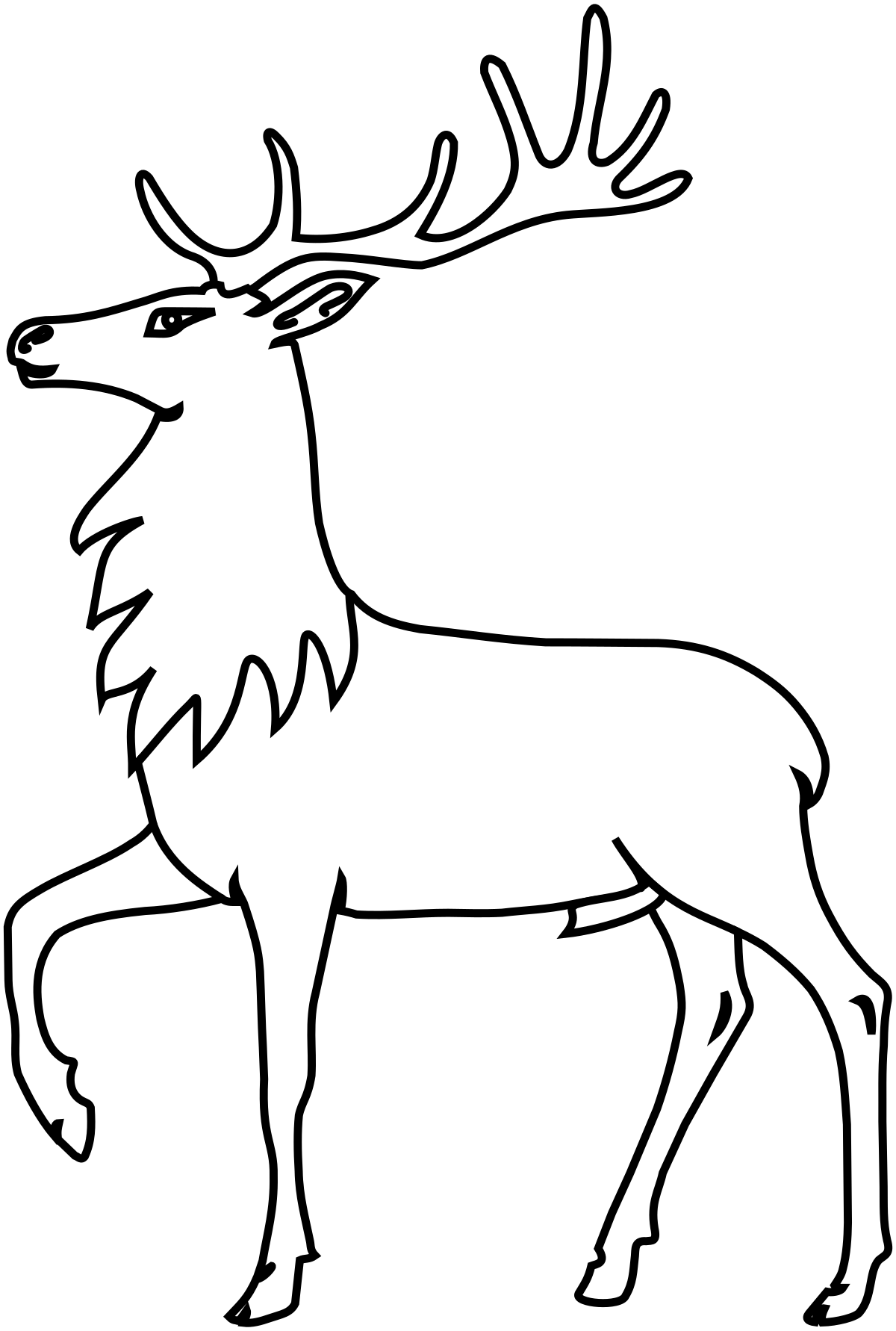Северный олень контурный рисунок фото