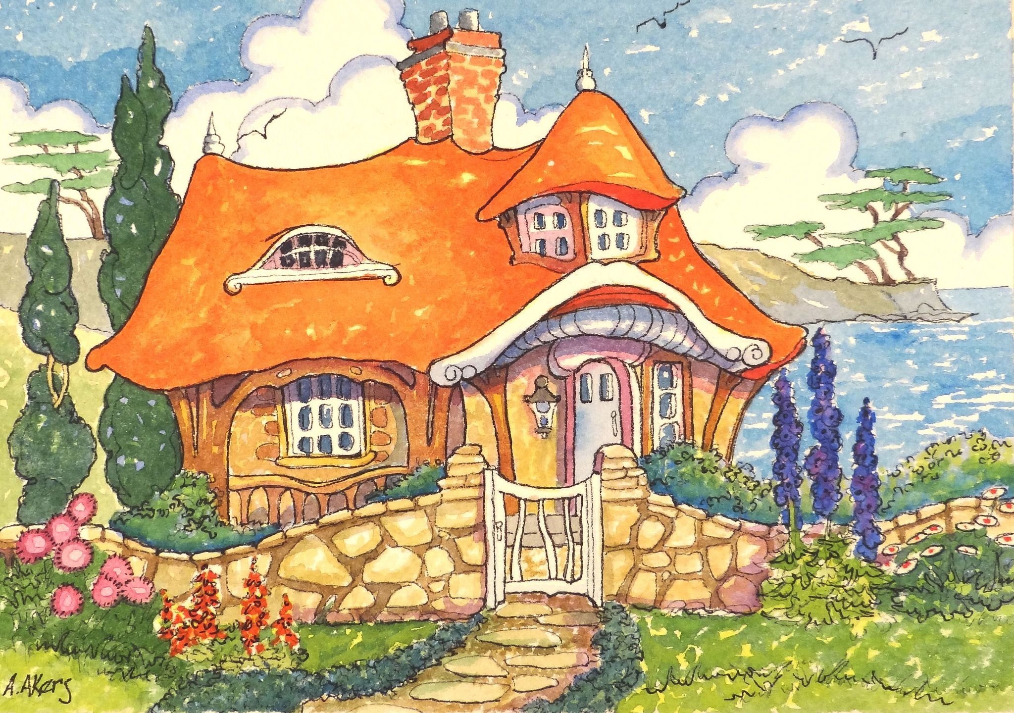 Сказочные домики рисунки детские фото
