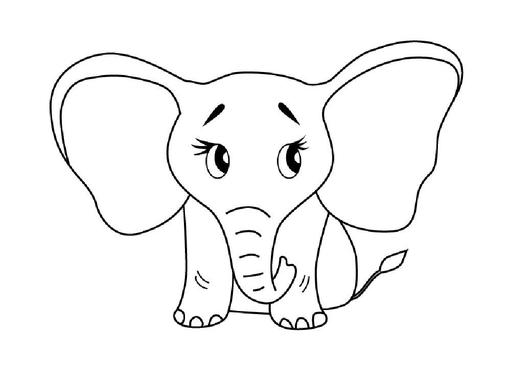 Слон простой детский рисунок фото