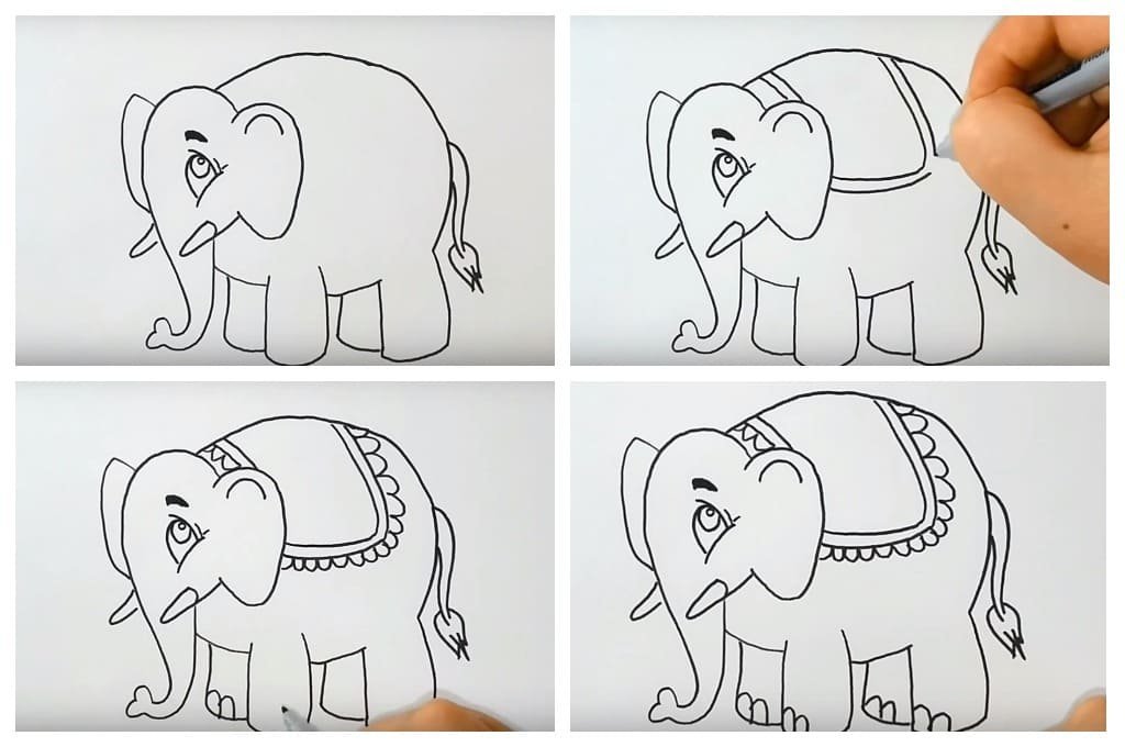 Слон рисунок карандашом легко поэтапно фото
