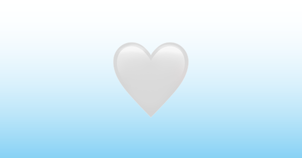 Смайлик белое сердце на прозрачном фоне фото