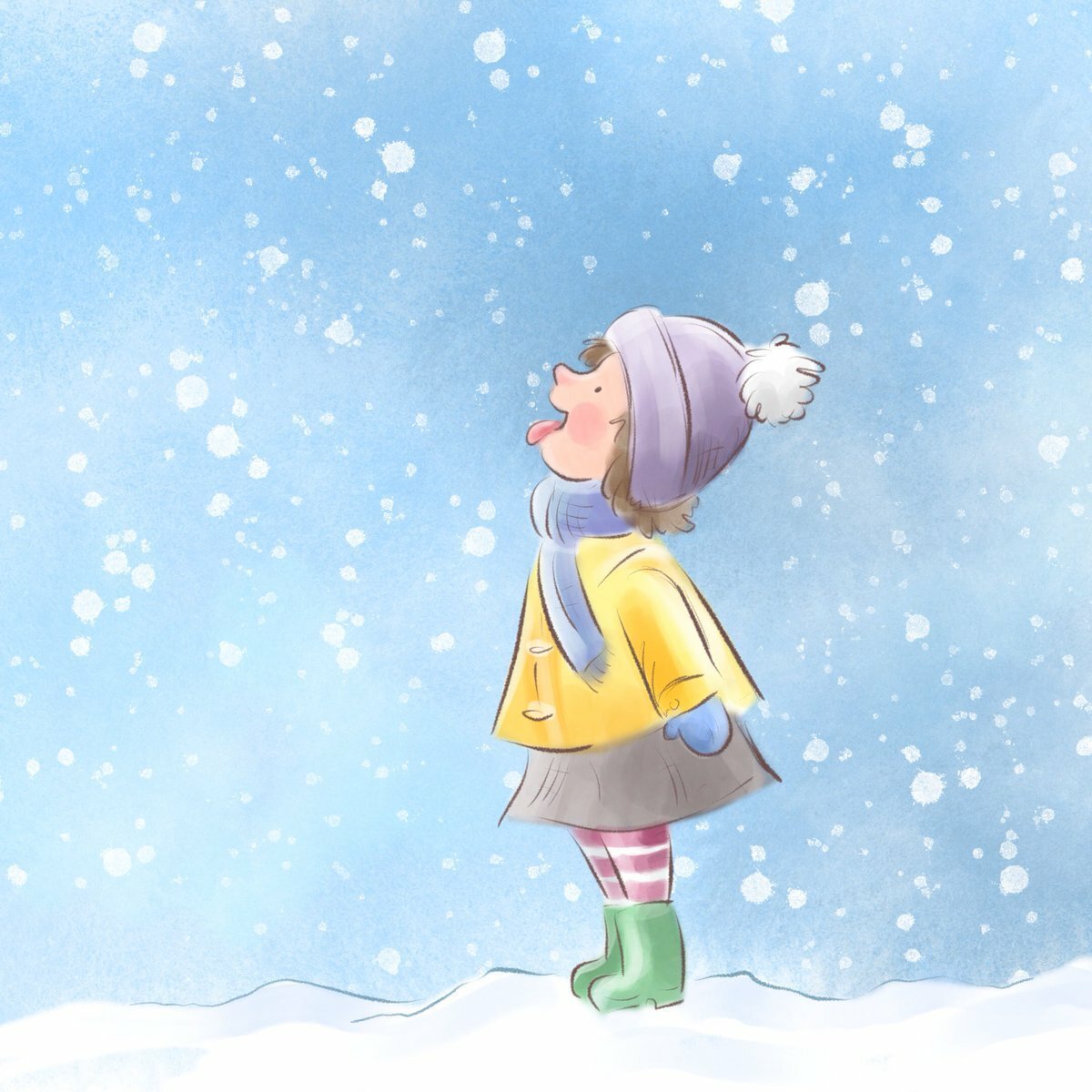 Снегопад детский рисунок фото