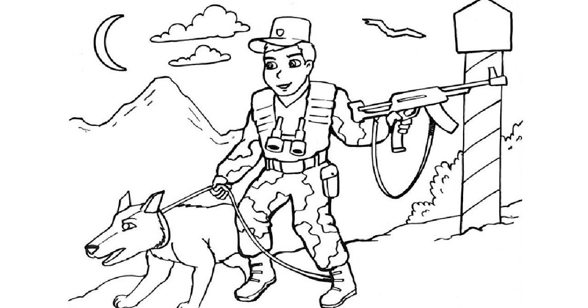 Солдат с собакой рисунок детский фото