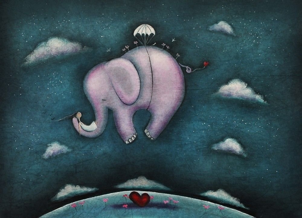 Сонный слон рисунок детский фото