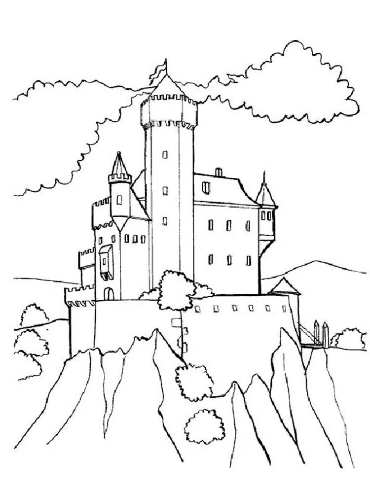 Средневековый замок детский рисунок фото