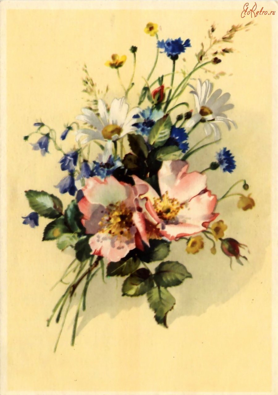 Старинные открытки с цветами фото