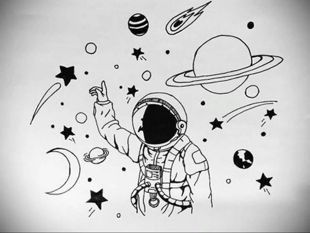 Тема космонавтика рисунки легкие фото