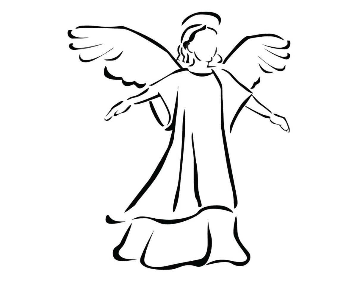 Трафарет ангела с крыльями рисунок фото