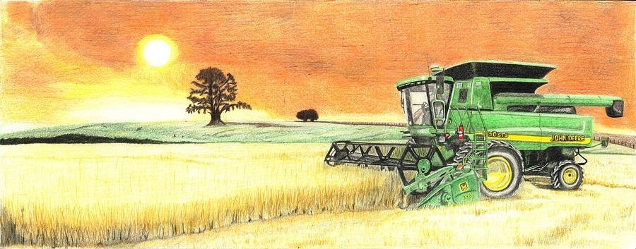 Трактор на поле детский рисунок фото