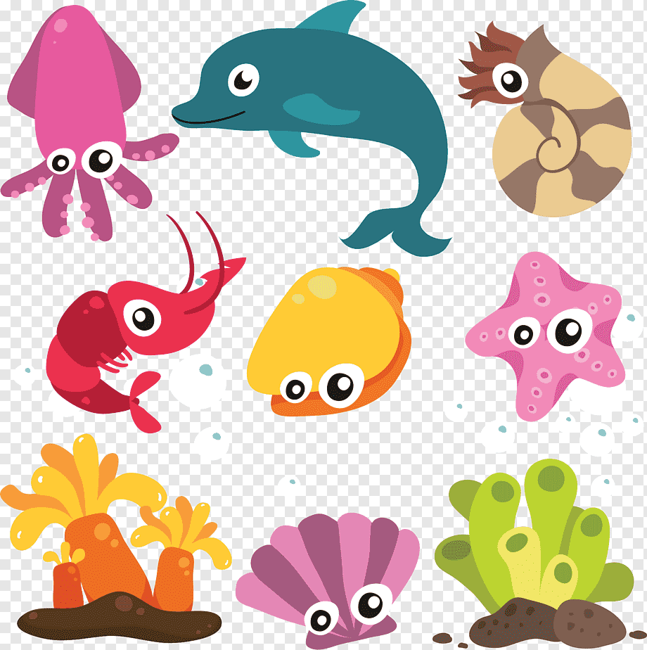 Цветные рисунки морских животных фото