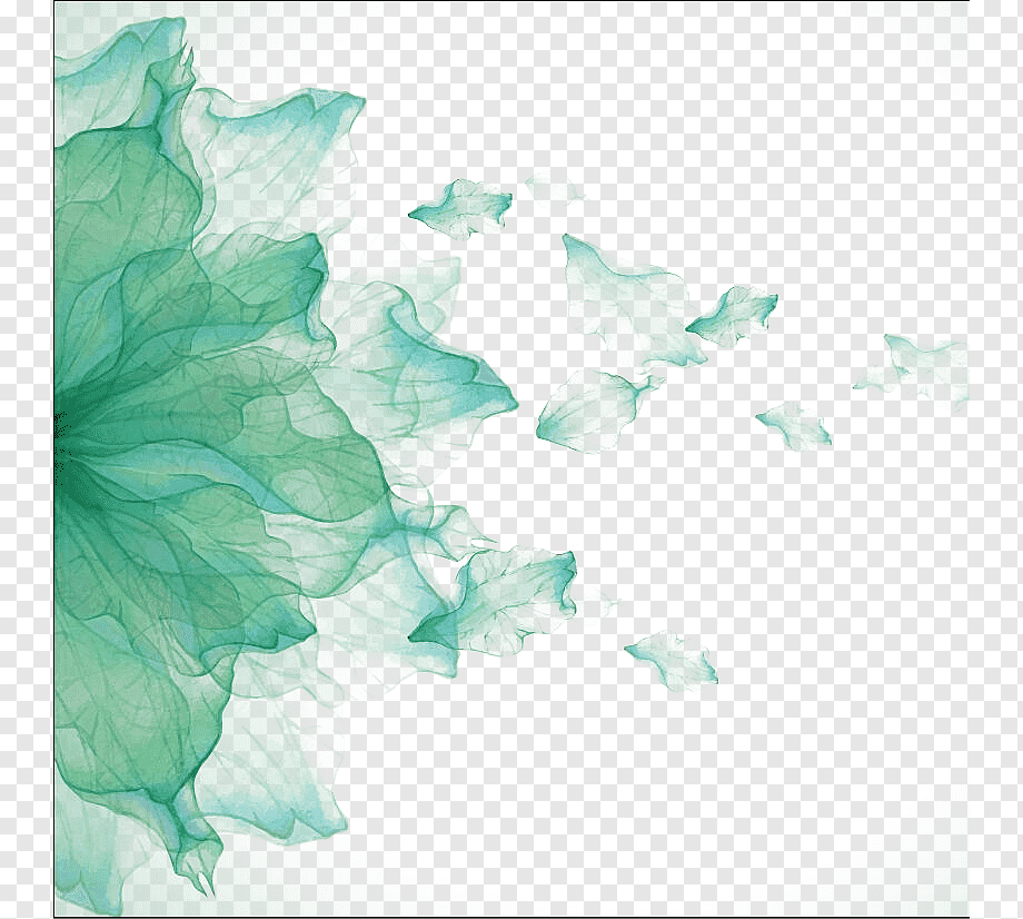 Цветы бирюзовые на прозрачном фоне фото
