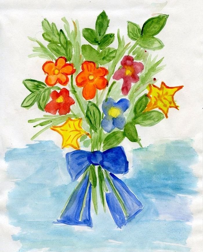 Цветы детский рисунок фото