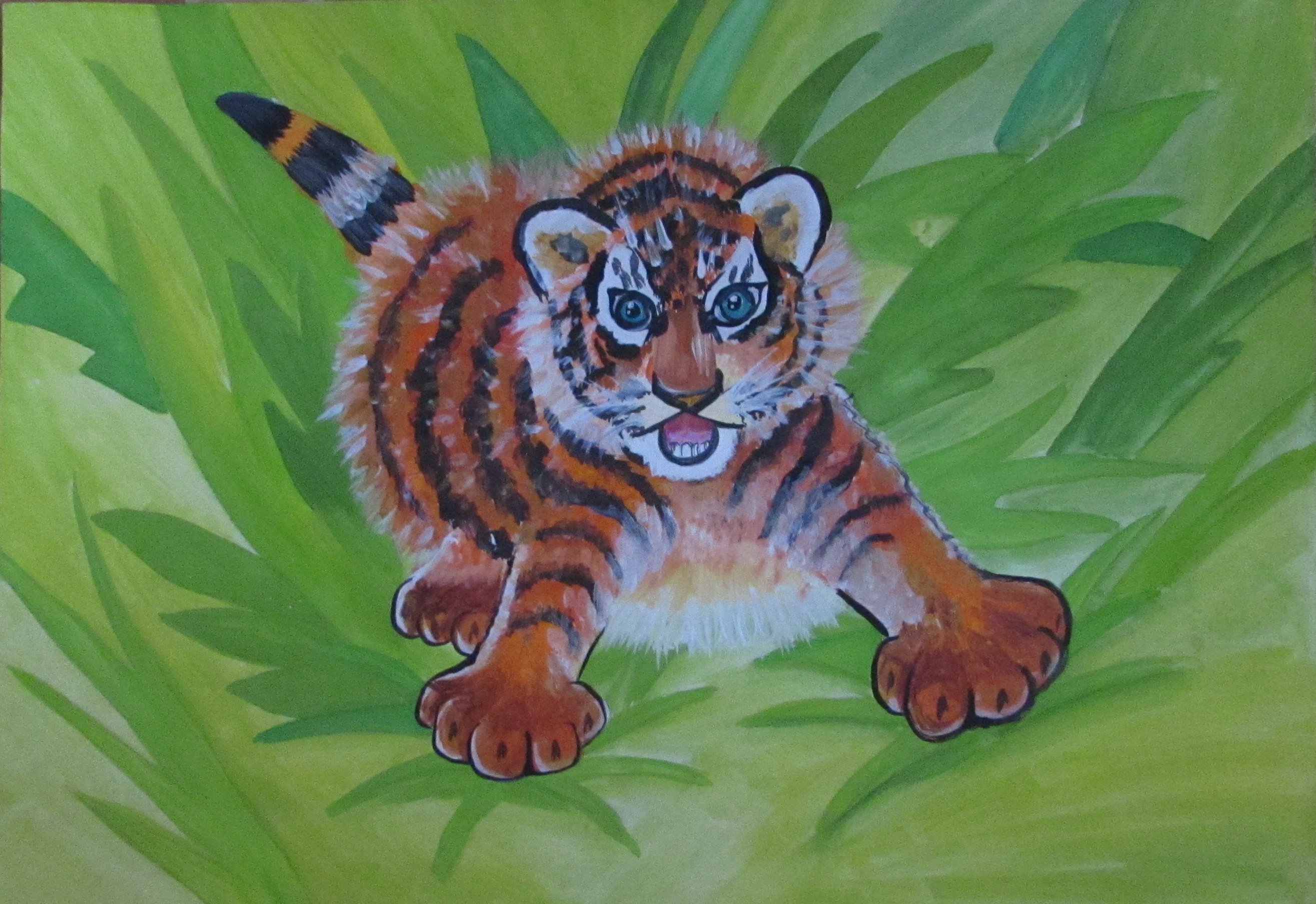 Уссурийский тигр рисунок детский фото