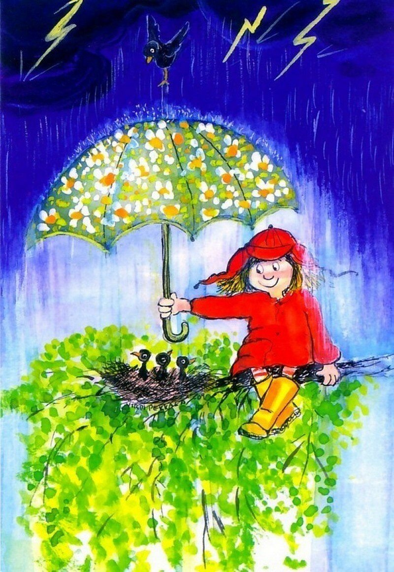 Весенний дождь детский рисунок фото