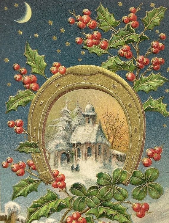 Винтажные открытки с католическим рождеством фото