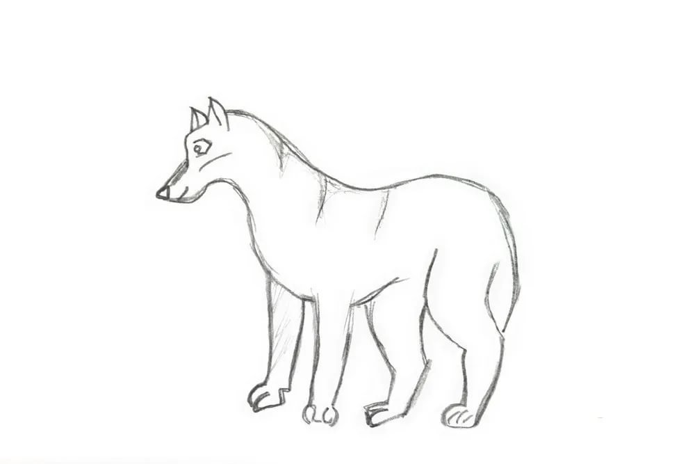 Волк рисунок простой детский фото