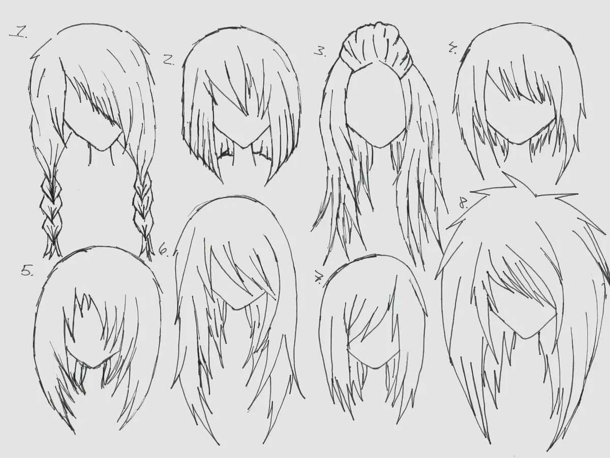 Волосы для аниме рисунка легко фото