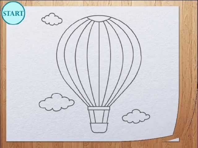 Воздушный шар рисунок поэтапно фото