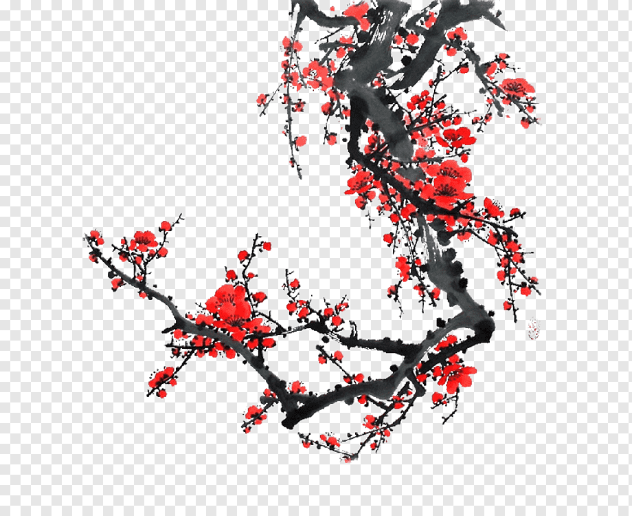Японские цветы на прозрачном фоне фото