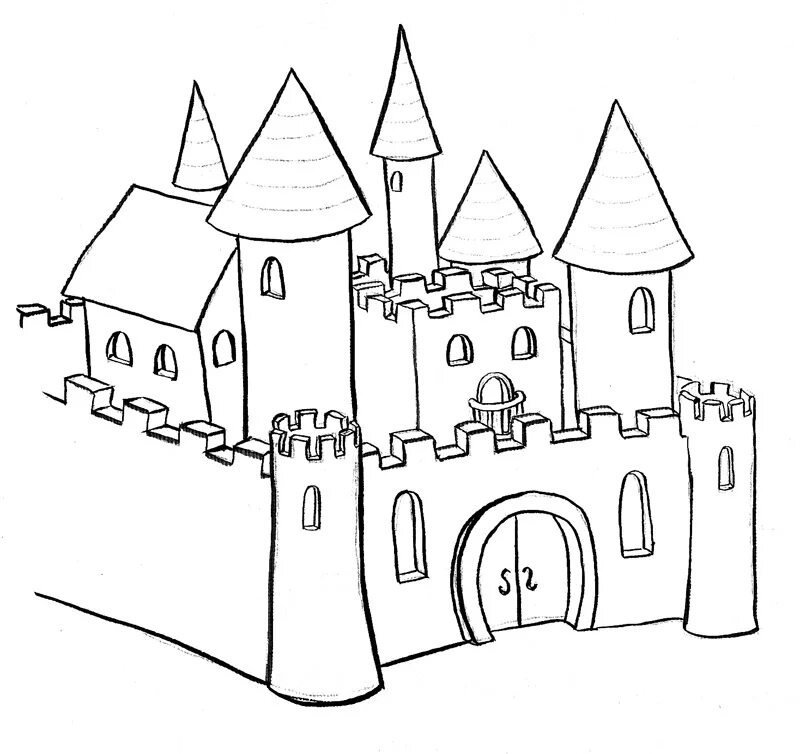Замок рисунок детский простой фото