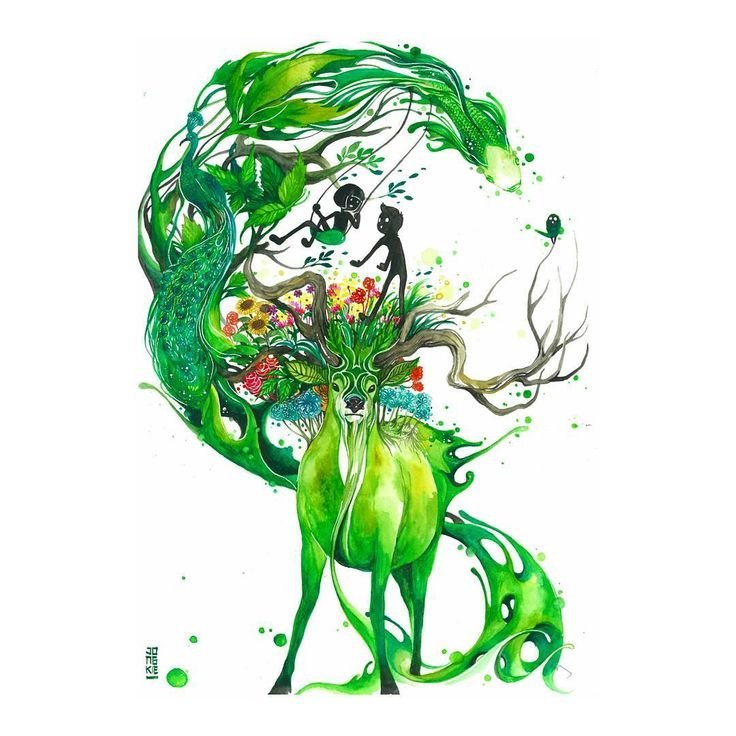 Зеленый рисунок арт фото