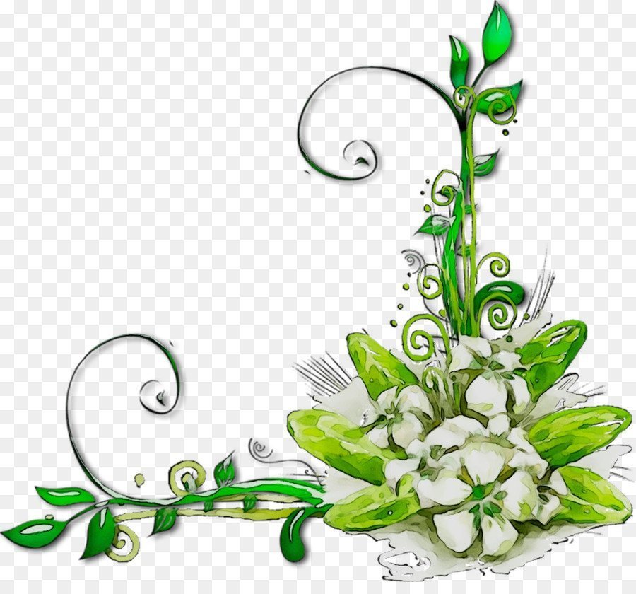 Зеленые цветы на прозрачном фоне фото