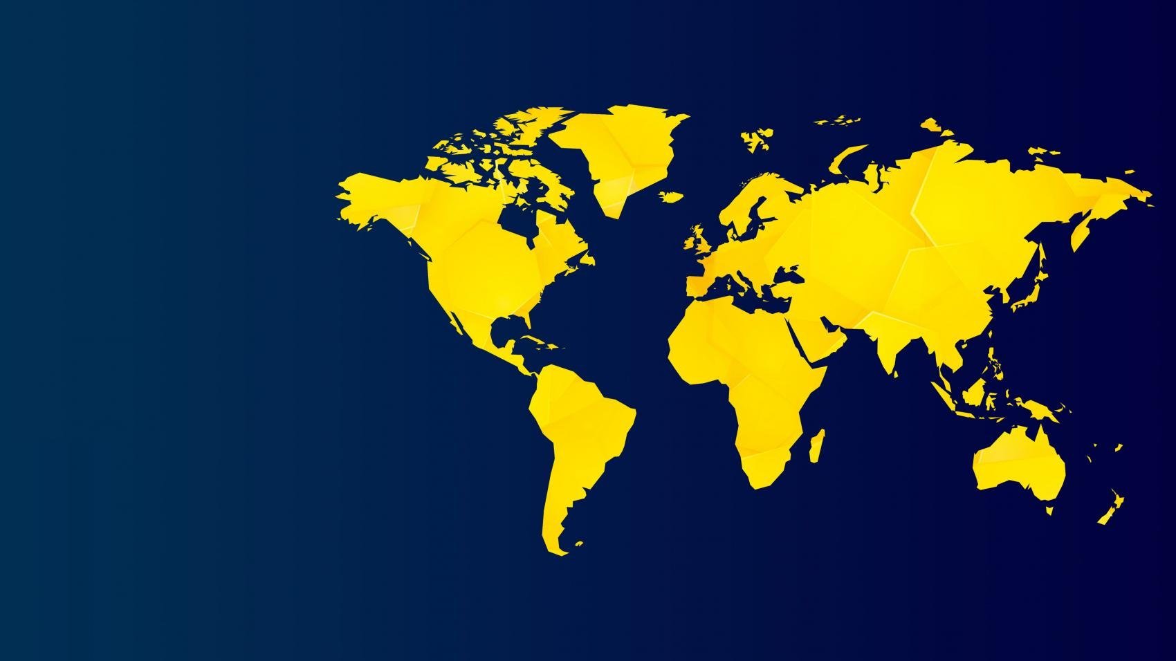 Желтая карта мира обои фото