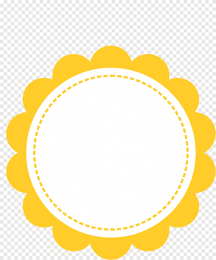 Желтая рамка круглая на прозрачном фоне фото