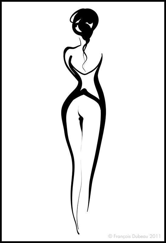 Женская фигура контурный рисунок фото