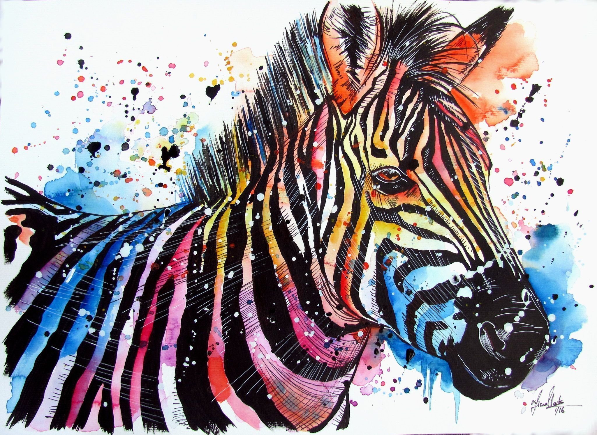 Животные разноцветные рисунки животных фото
