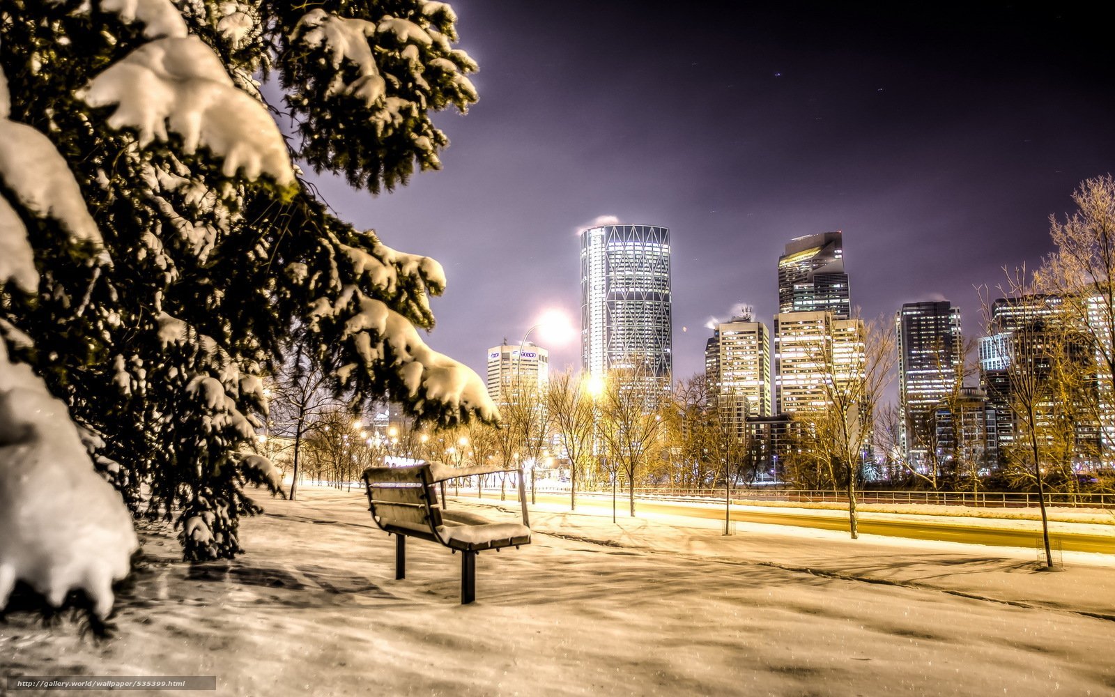 Зимний город обои фото
