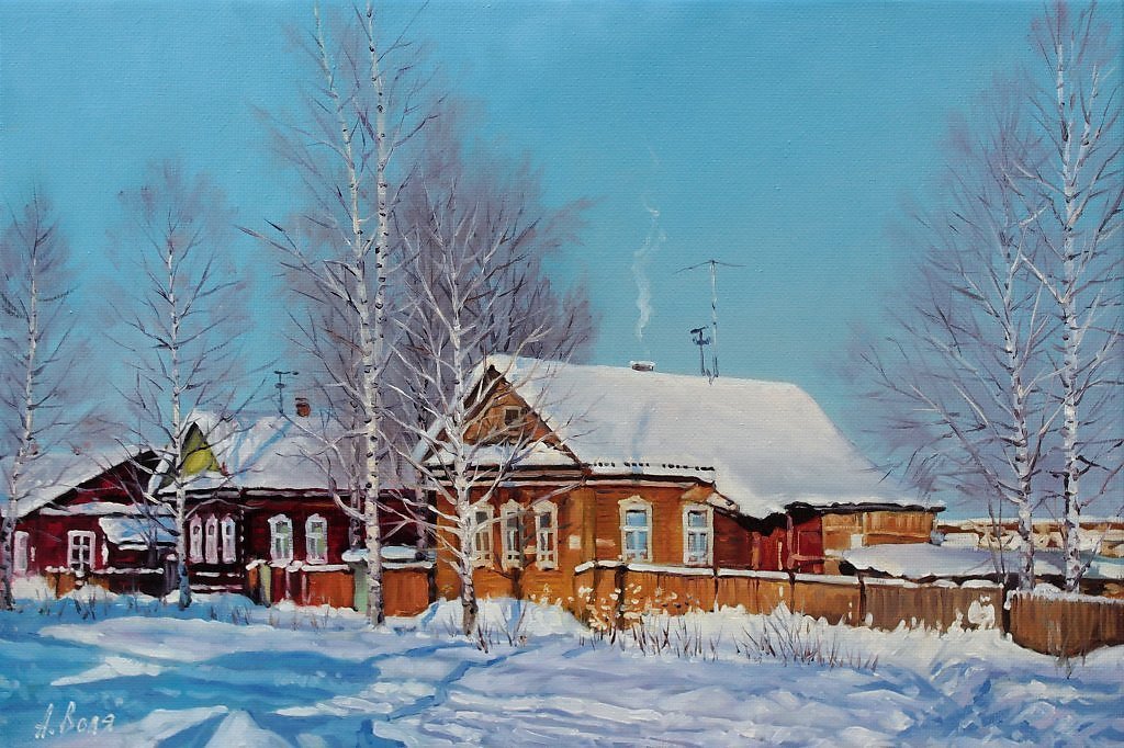 Зимний морозный день рисунок фото