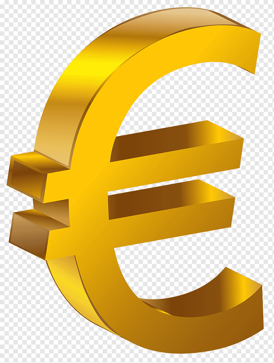 Значок евро на прозрачном фоне фото