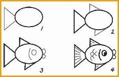 Золотая рыбка рисунок поэтапно для детей фото