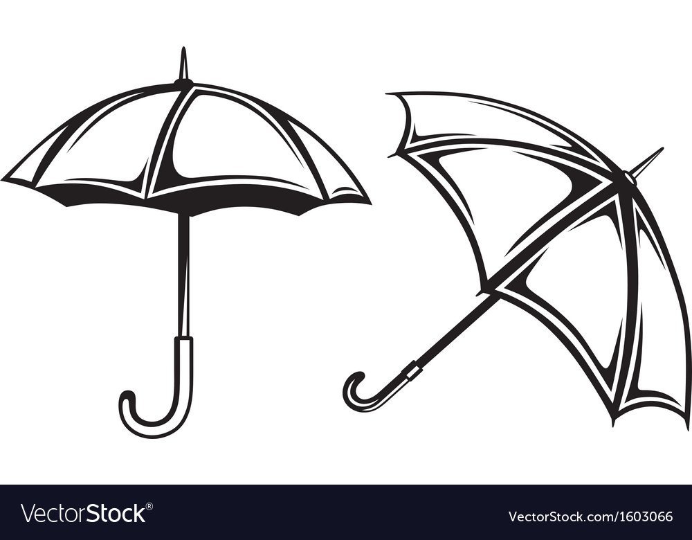 Зонтик контурный рисунок фото