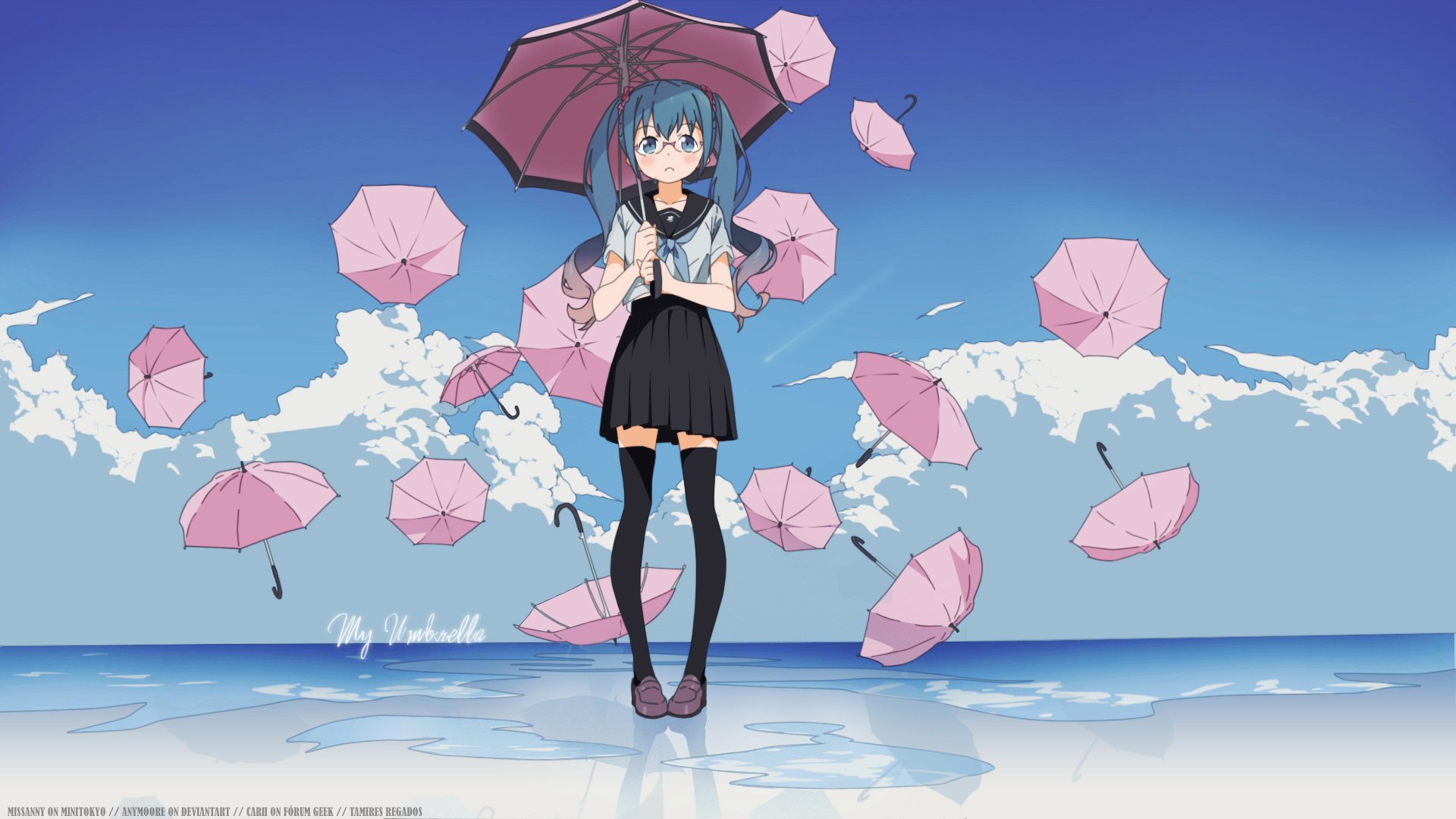 Зонтик с рисунком аниме фото